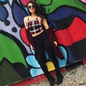 Cropped plaid tank